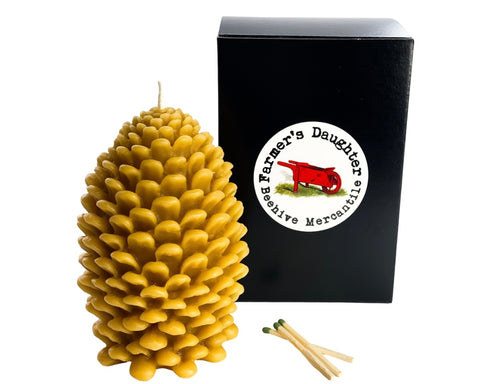 Beeswax Large Pine Cone Pillar