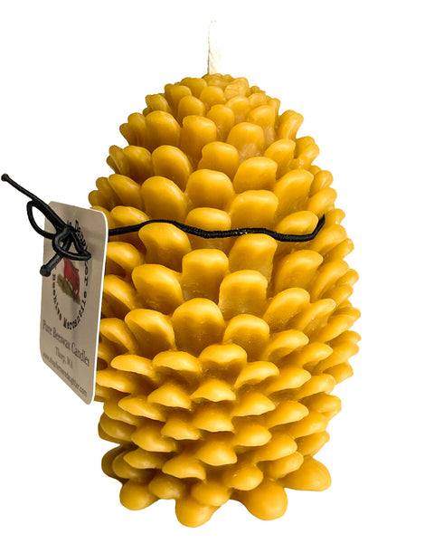 Beeswax Large Pine Cone Pillar