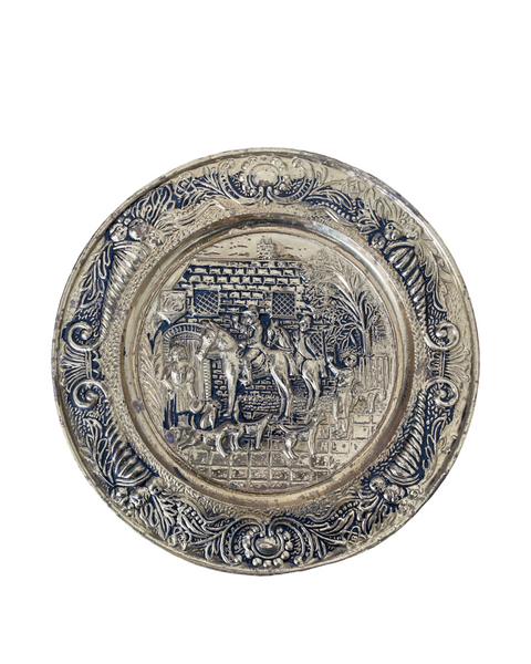 Vintage Brass English Riding Plates set of 2