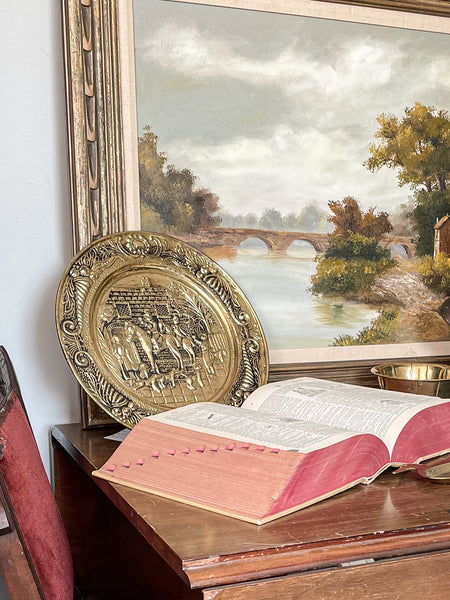 Vintage Brass English Riding Plates set of 2