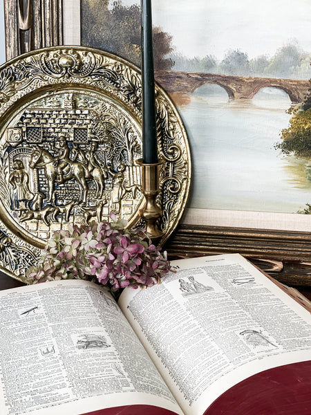 Vintage Brass English Riding Plates set of 2