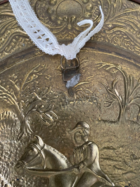 Vintage Brass English Riding Plates set of 2