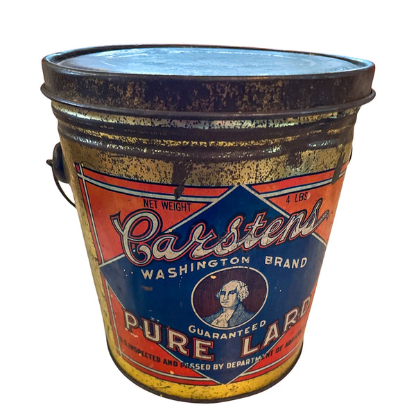 Antique Carsten’s Washington Lard Pail Farmers Daughter Mercantile