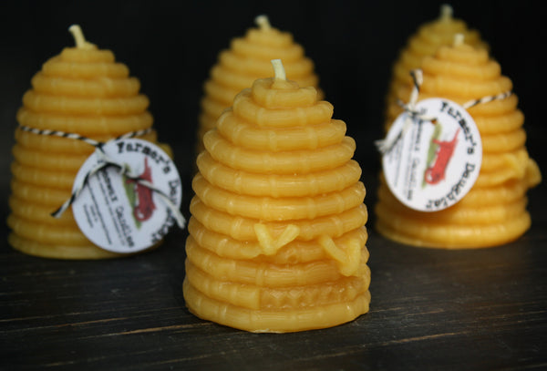 Pure Beeswax Beehive Skep Set of 2