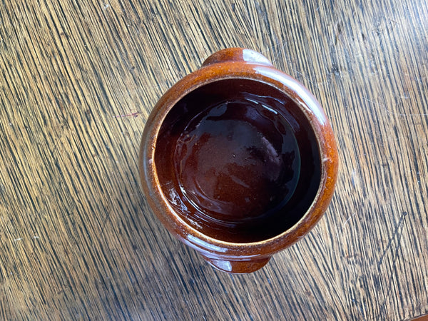 Small Brown vintage Crockery pot