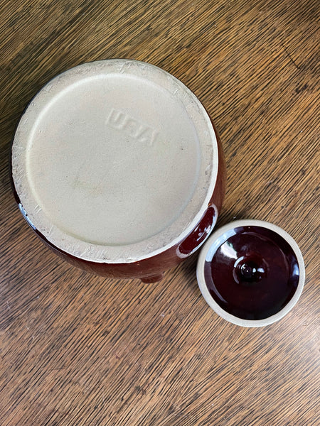 Vintage Brown Crockery Bean Pot