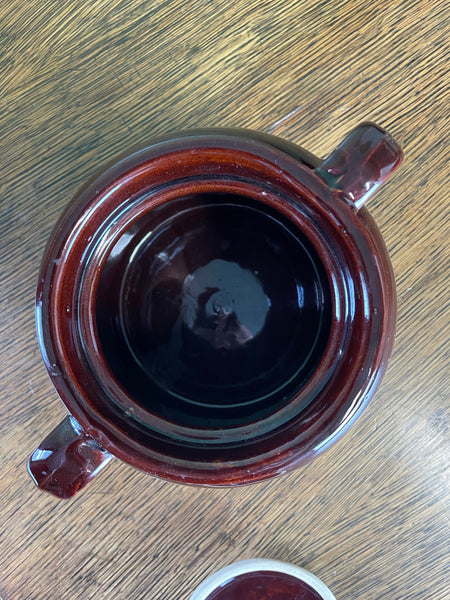 Vintage Brown Crockery Bean Pot