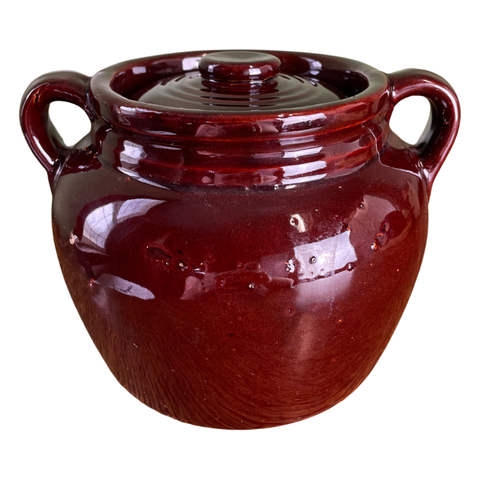Vintage Brown Crockery Bean Pot